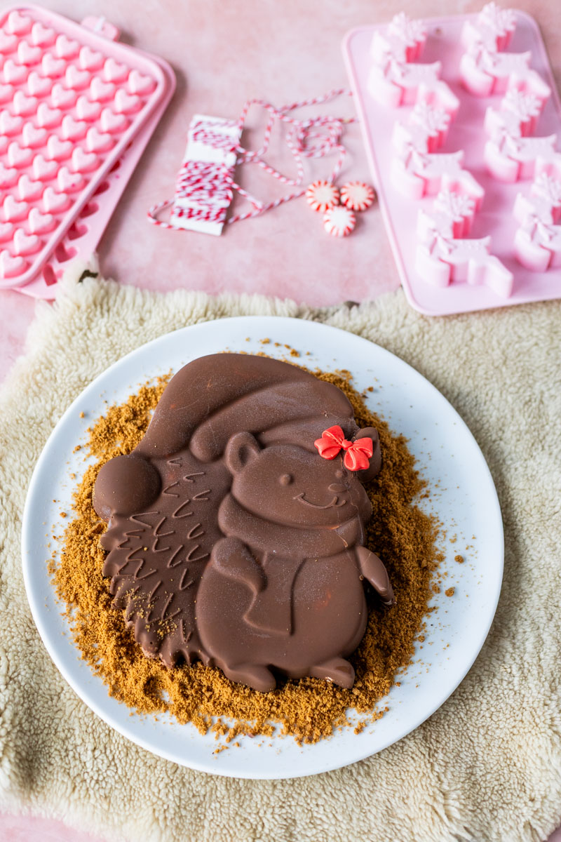 Suklaalla kuorrutettu jäätelökakku