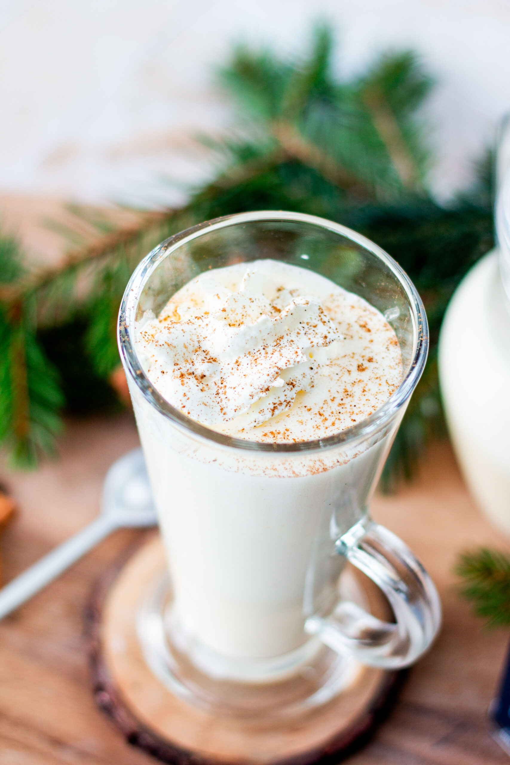 eggnog with whipped cream